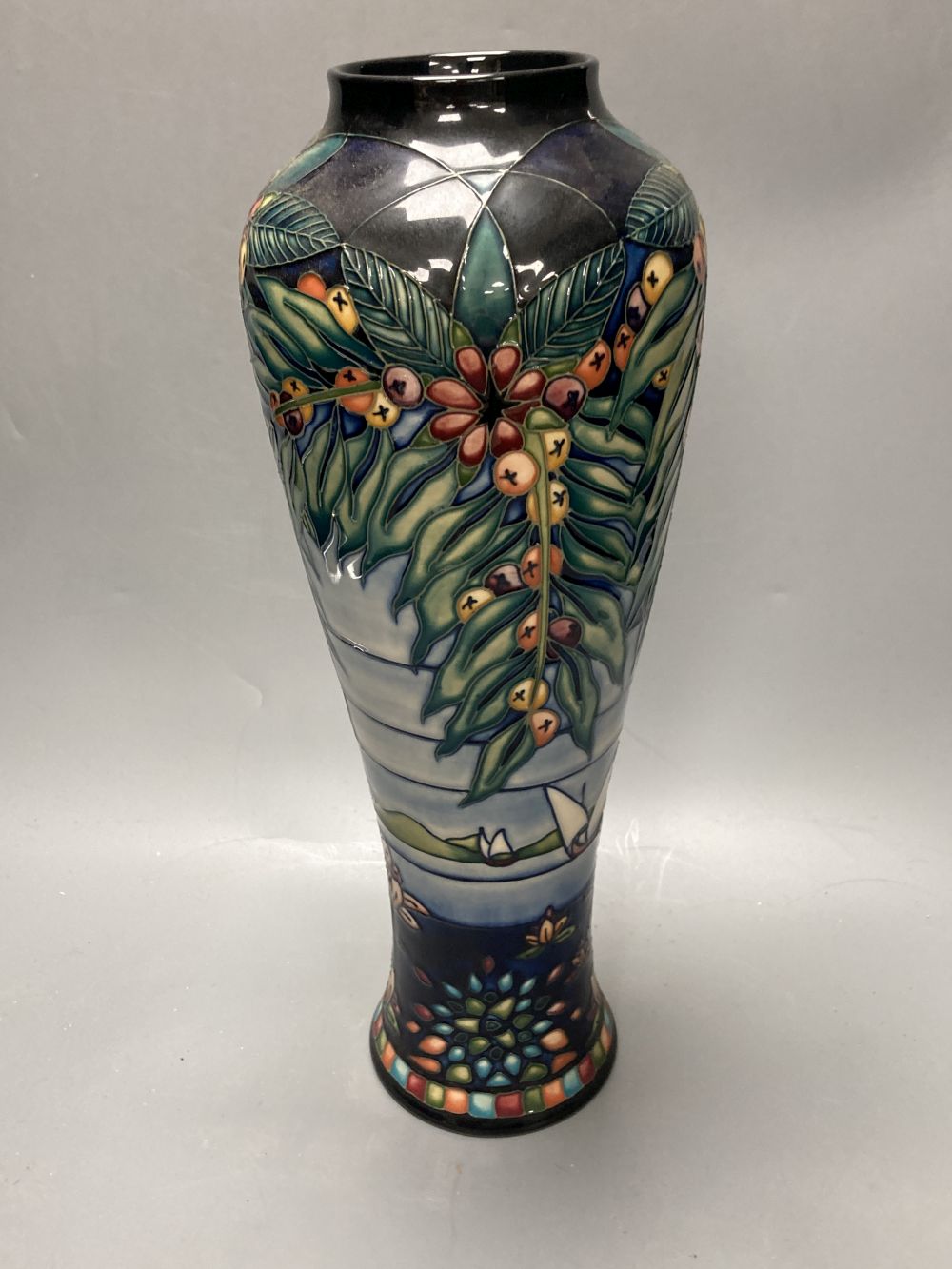 A Moorcroft vase, Serendipity pattern, designed by Nicola Slaney, limited edition number 94 of 300, signed and dated 2000, height 38